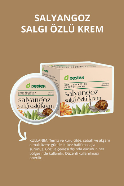 Destek Salyangoz Salgı Özlü Kırışıklık Karşıtı Snail Krem 45 ml