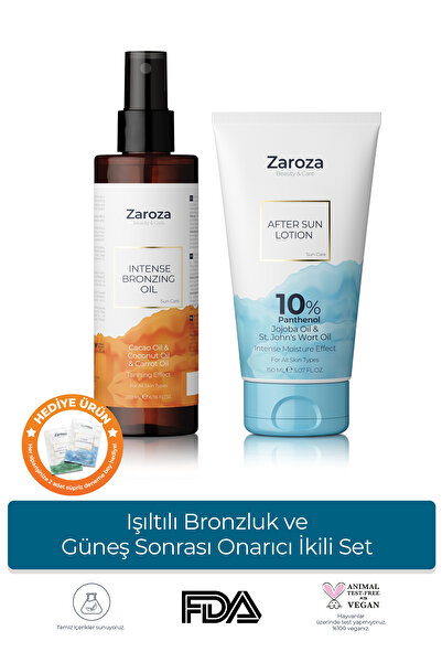 ZAROZA Işıltılı Bronzluk ve Güneş Sonrası Onarıcı İkili Set