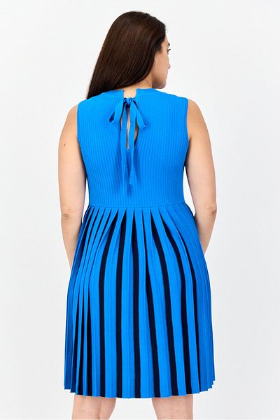 Esprit Women Pleated Casual Mini Dress, Blue