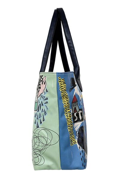 Dogo Women's Vegan Leather Multicolor Shoulder Bag - I Was Here Design