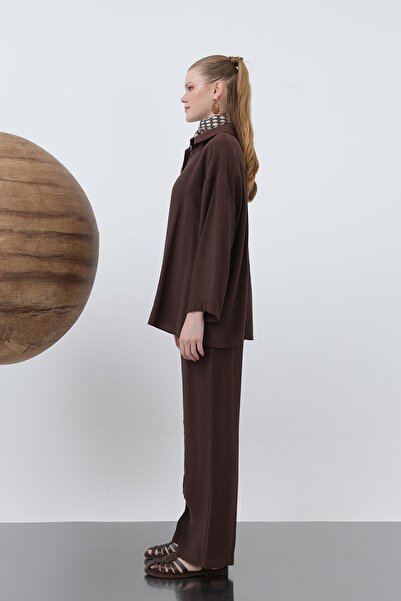 Loreen Women's Robe Button Detailed Short Shirt - 20631Gml - Brown