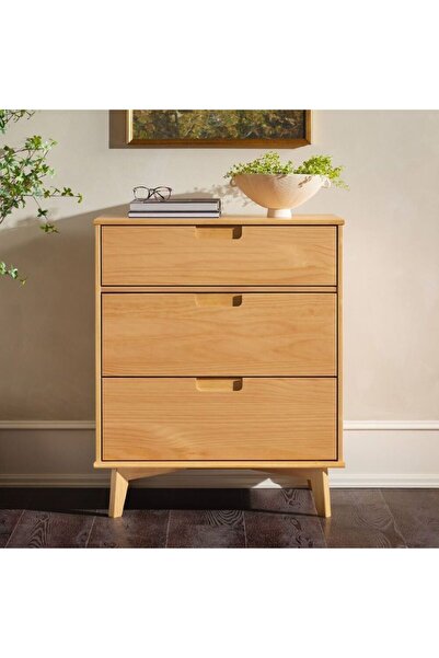 WoodenDecoration01 Ahşap Çekmeceli Modern Şifonyer