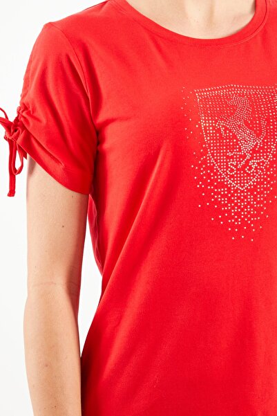 Scuderia Ferrari Women Sportswear Fit Short Sleeve Running T-Shirts, Red