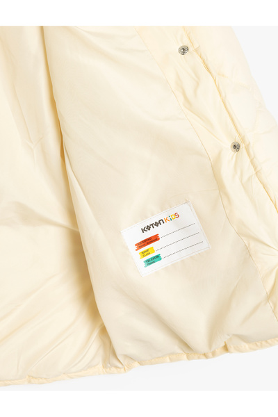 Koton Buttoned Long Sleeve Round Neck Anorak Seasonal Coat