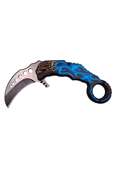 Depox Lovecký nůž IdeallStore, Blue Hell Rider, model karambit, 17 cm, modrý
