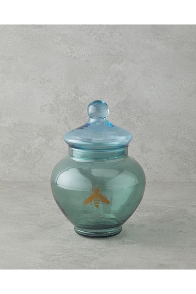English Home Maize Glass Sugar Bowl 14X19 cm Blue - Green
