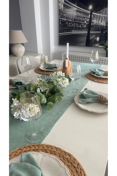 Decamor home Βελούδινη υφή Πράσινο Runner