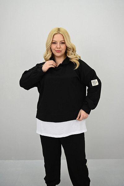 Koza Butik Дамски спортен екип с дълъг ръкав и качулка, размер "Pell Size", 8180-25