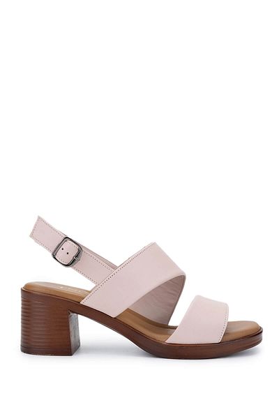 Tamer Tanca Women's Genuine Leather Powder Heeled Sandals