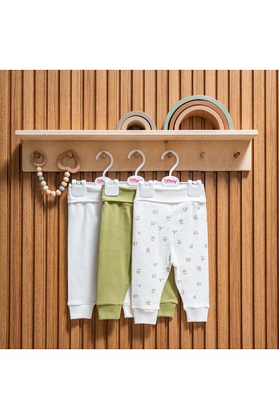 Tiffany Baby Green Plant Theme 3-Piece Trousers Without Booties 48006