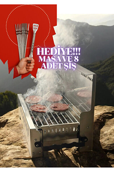 Easy Grill İnox Paslanmaz Çelik Kolay Katlanır Portatif Mangal