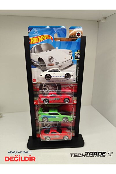 Tech Trade 1/64 Ölçek Model Araç Sergileme Standı, Hotwheels Kartonet Sergileme Standı, Siyah