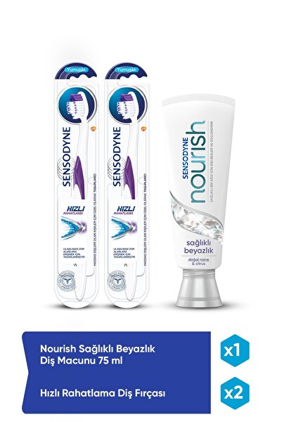 Sensodyne Nourish Sağlıklı Beyazlık  75 ml Diş Macunu+ Hızlı Rahatlama Diş Fı...