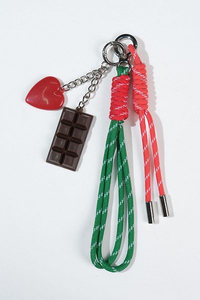 SHERIN Red Heart and Chocolate Tip Keychain
