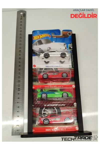 Tech Trade 1/64 Ölçek Model Araç Sergileme Standı, Hotwheels Kartonet Sergileme Standı, Siyah