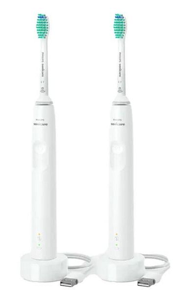Philips Sonicare Twin Pack Electric Toothbrushes, 31,000 Movements, 1 Program, White