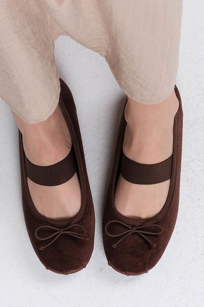 Mio Gusto Coleta Brown Strappy Women's Babet Shoes