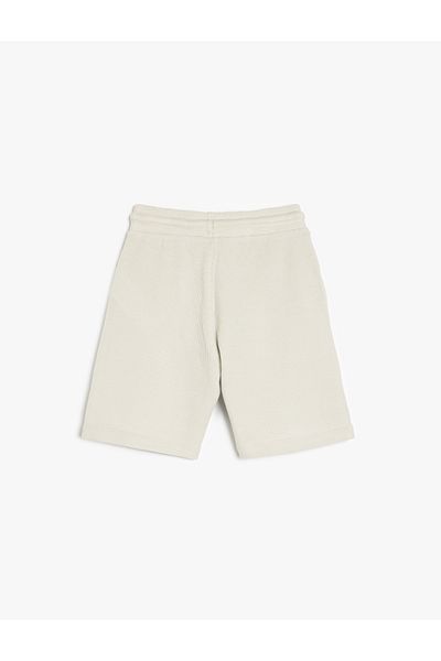 Koton Cotton Tie Waist Applique Detailed Pocket Shorts