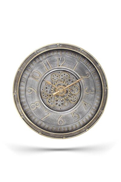 Efe Mark Premium Serisi Antik Eskitme Kadranlı Döner Çarklı 60 Santimetre Ev ve Ofis Duvar Saati Lat