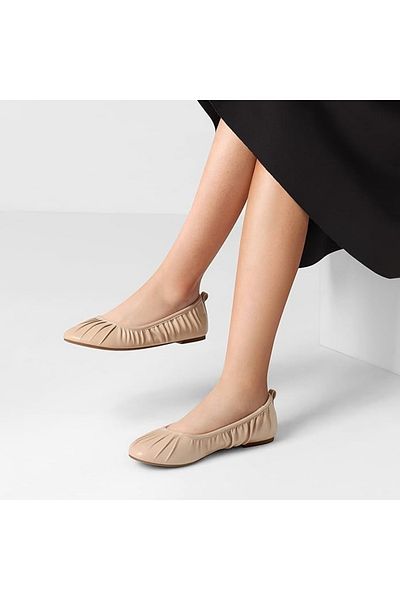 Dream Pairs Women's Ballet Flats, Tpr/eva, Cream, Size 41