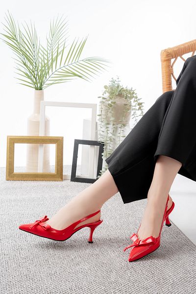 marinarosse Women's Maya Red Patent Leather Classic Heeled Shoes