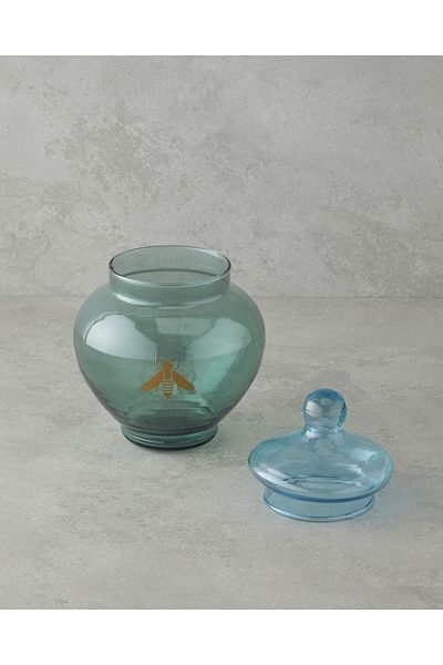 English Home Maize Glass Sugar Bowl 14X19 cm Blue - Green
