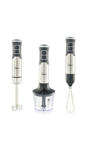 Midea Mixer vertical MIDEA BH1001W, 1000W, functie turbo, cutite otel inoxidabil (Argintiu)
