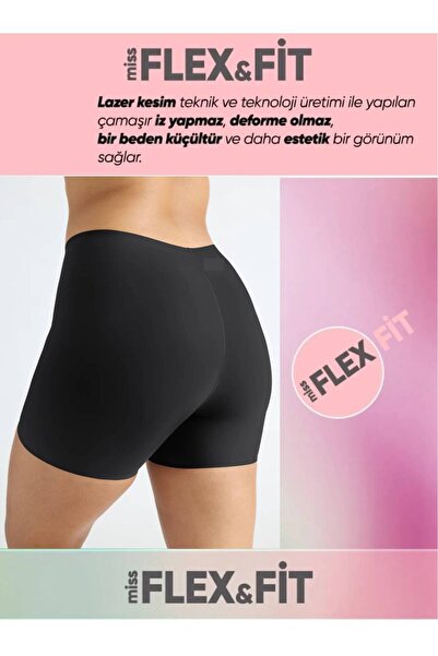 Butik Lazer Kesim Iz Yapmaz Dikişsiz Yüksek Bel Şort