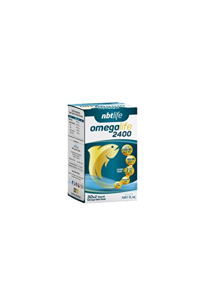 NBT Life Omegalife 2400 - مكمل غذائي يحتوي على زيت السمك، 30x2 كبسولة