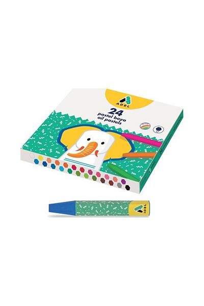 Adel Crayon, 24 Colors, Vibrant and Covering Colors, Comfortable and Soft Use