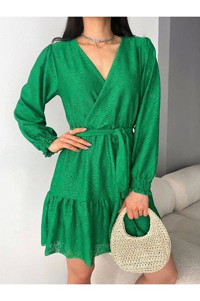 Lavıa    Women's Opportunity Product Double Breasted Collar Laced Mini Dress