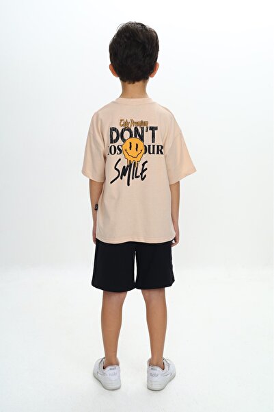 Toontoy Σετ σορτς για αγόρια Smile Yazılı με τύπωμα