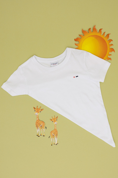 U.S. Polo Assn. Erkek Çocuk Beyaz Basic Bisiklet Yaka Tişört 50306548-VR013