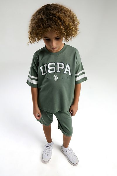 U.S. Polo Assn. Set pijamale pentru băiat verde închis 50310799-VR079