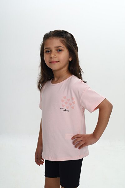 Toontoy Μπλουζάκι για κορίτσια με πολλές καρδιές με τύπωμα