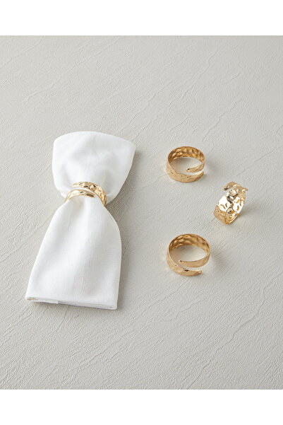 English Home Gentle Metal 4'lü Peçete Halkası 4x2 cm Gold