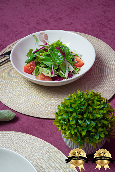 Heda Porselen Marbled Set of 2 Porcelain Salad Plates