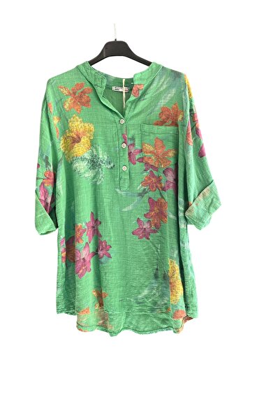 Park Moda Жіноча італійська блузка з 100% бавовни, з складними рукавами, з ґу...