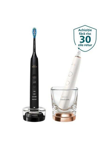 Philips Set periuță de dinți electrică Sonicare DiamondClean 9000 - 4 moduri, 2 perii