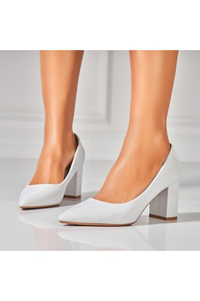 Joana Women's White Heeled Shoes from Crosley Textile