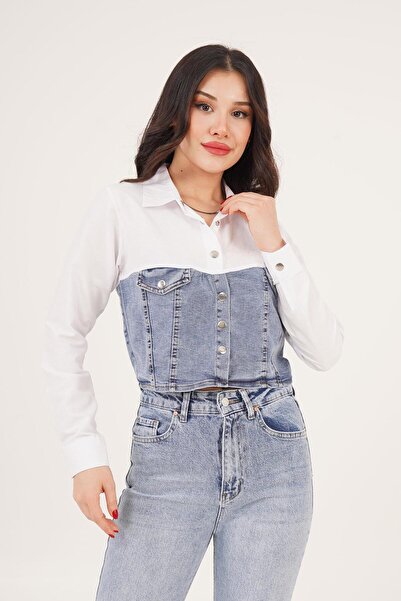 Hipo Trend Джинсова сорочка з ґудзиками та деталями