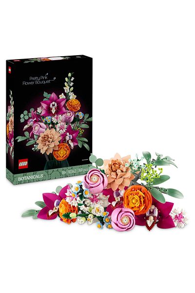 LEGO Botanicals 10342 Pink Flower Bouquet - Dekorativní sada na výrobu květin pro dospělé (749 kusů)