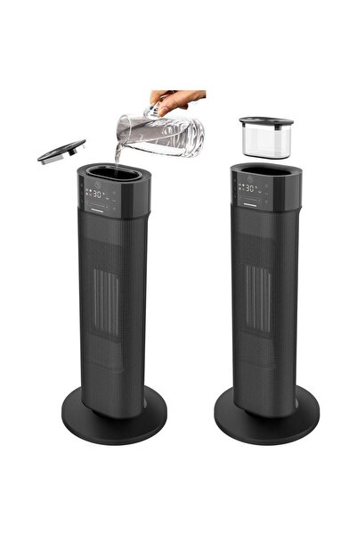 Heinner Radiator ceramic cu umidificare Heinner HCH-LH2000BK, 2000 W, Functie umidificare, Display LED