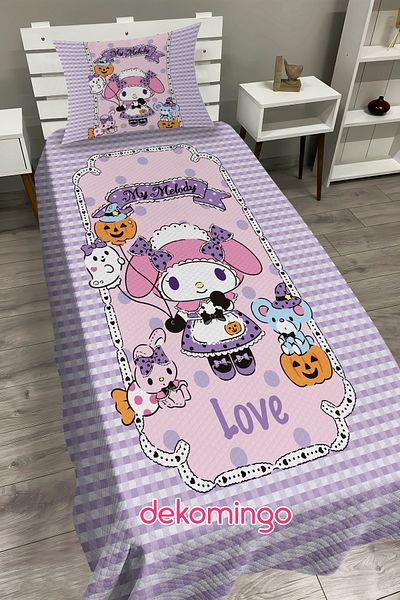dekomingo Lila My Melody Checked Baby and Children's Room Pi̇ke Set