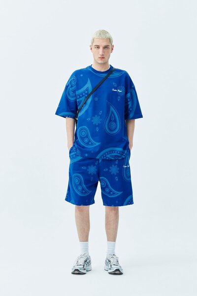 VAMOSCLO Кольоровий комплект шортів та футболки з великим принтом Saks