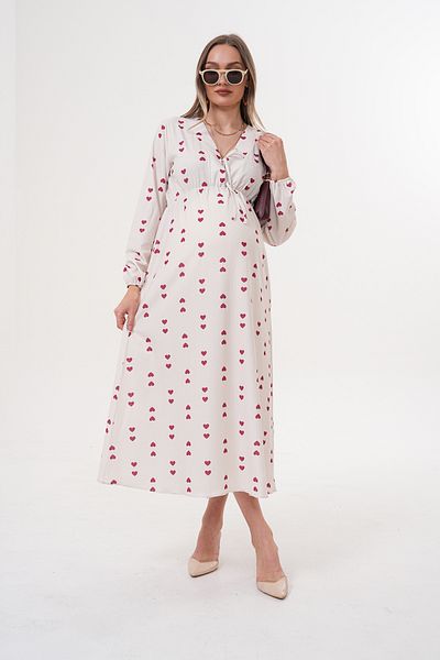 Miss Dünya Lissa Pregnant and Maternity V-Neck Long Sleeve Woven Fabric Dress