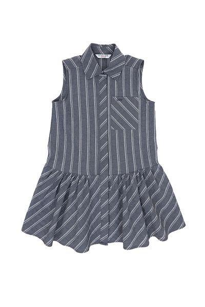 U.S. Polo Assn. Girl's Navy Blue Woven Dress 50306587 -Vr033