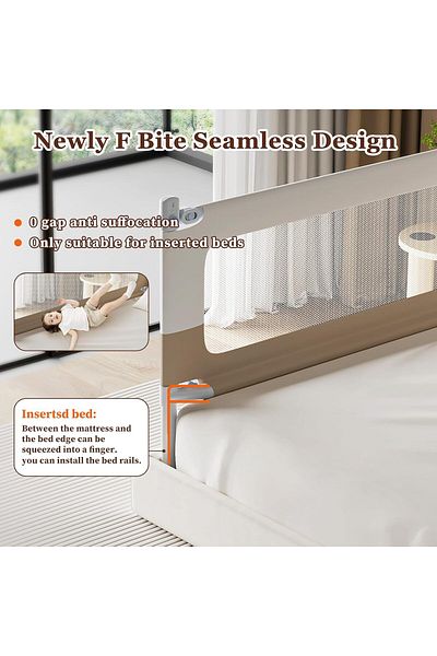 COOYA 1 piece of crib safety guardrail,single side,height adjustable,double button child lock,2 meters