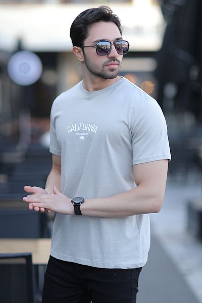 JB John Borners Tricou pentru bărbați cu decolteu California cu imprimeu prin injecție Stone - 2020-2