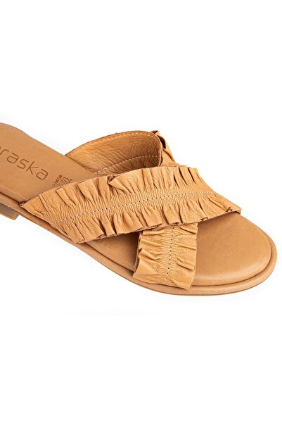 Muya Braska 35251 Genuine Leather Women's Slippers